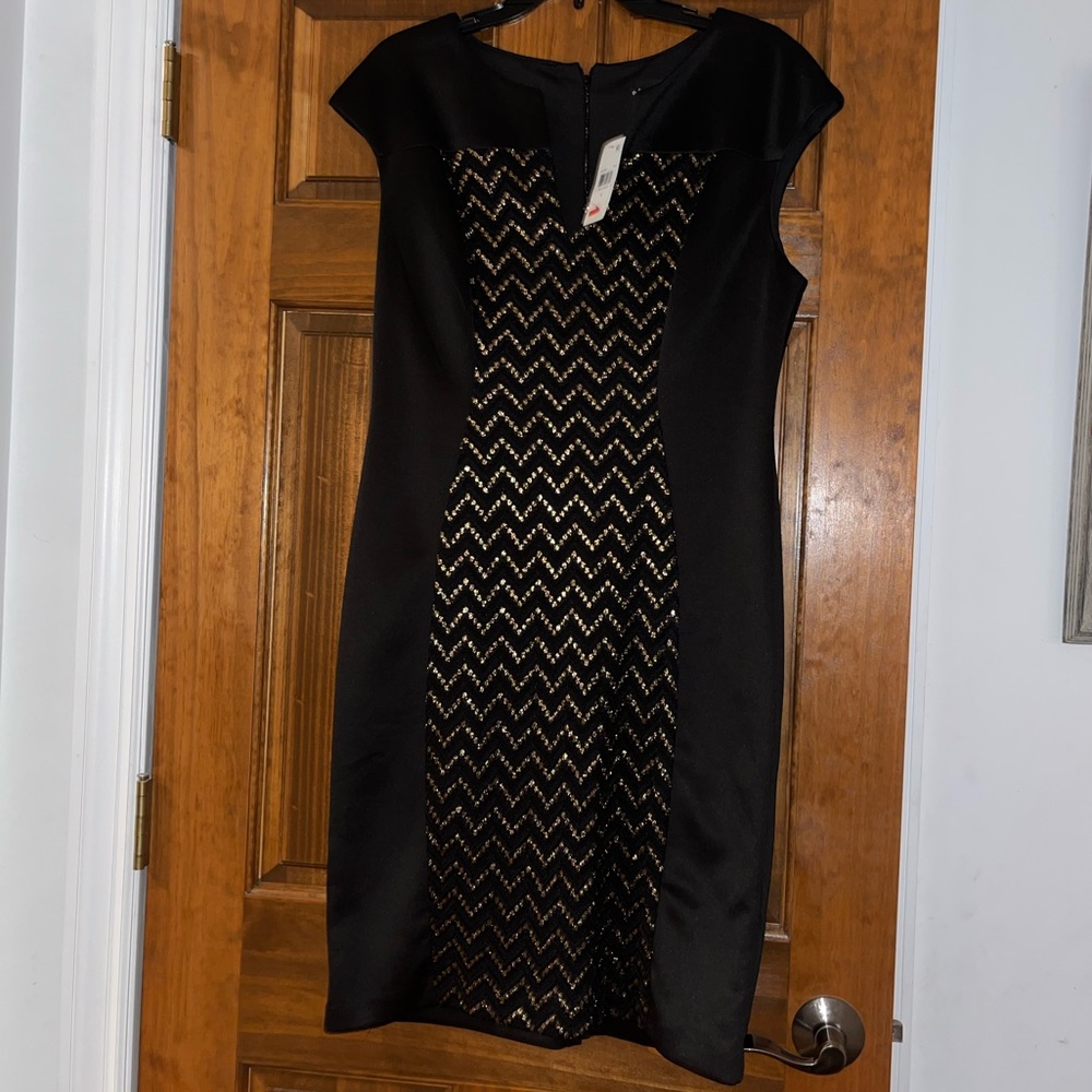 Connected Apparel - Size 12 Gold ZIP Up Dress